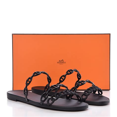 hermes rubber chaine d ancre rivage sandals|Hermes Rubber Chaine d'Ancre Rivage Sandals 37 Black.